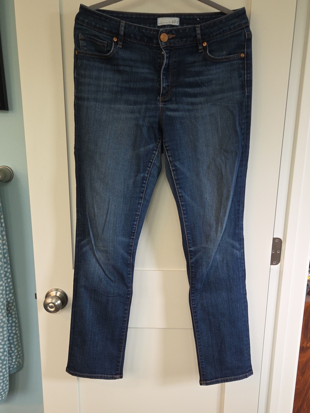 LOFT Women's Dark Indigo Straight-Leg Jeans